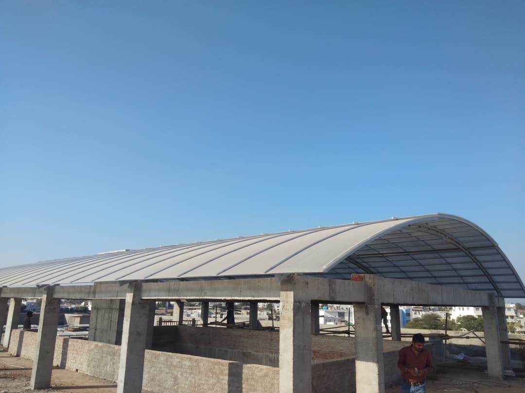 Metal fabrication Polycarbonate Roofing project by Welldone Metalworks Ahmedabad