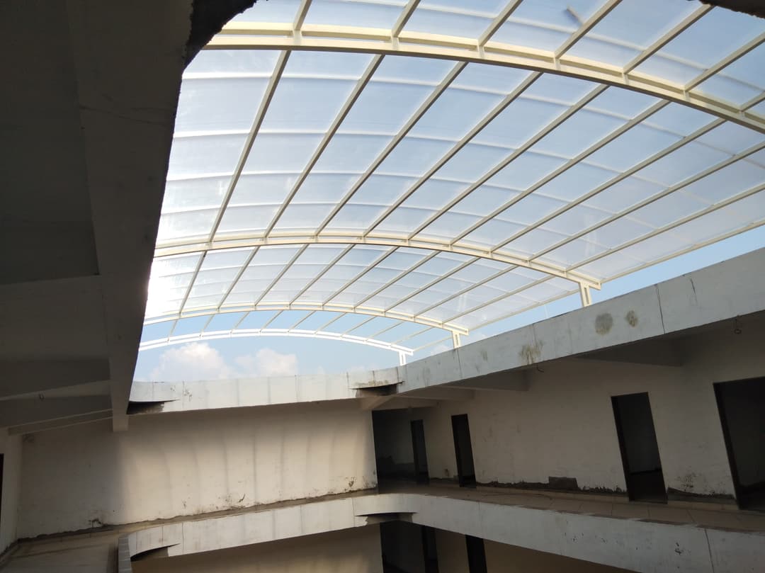 Metal fabrication Polycarbonate Roofing project by Welldone Metalworks Ahmedabad